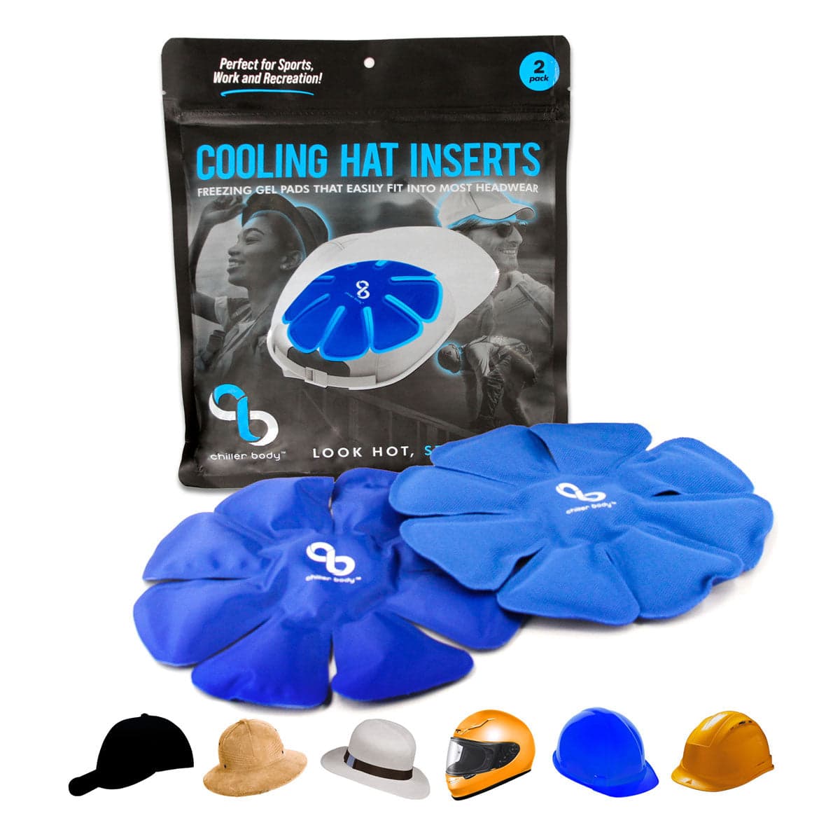 Chiller Body cooling hat inserts 2-pack